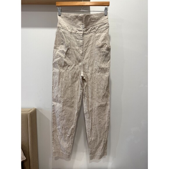 Jonathan Simkhai Light Beige Linen Cargo Sz 6 Bridgerton Coquette Lagenlook - Picture 1 of 9